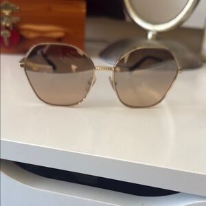 Tiffany & Co. TF 3081 Pale Gold Sunglasses w/Brown Mirrored Gradient lenses.